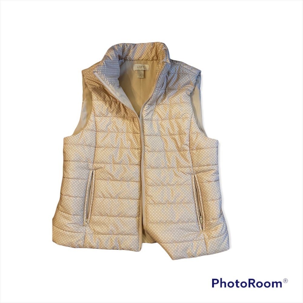 Ann Taylor Gold/Cream dot vest - M New without tags